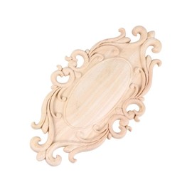 LIOOBO Wood Trim Moulding Wood Mouldings Decorative Trim Interior Mouldings Decorative Door Frame Accent Wood Carved Corner Onlay Applique Wood Carved Applique Unpainted Furniture European Style 20cm