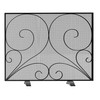 Fire Beauty Single Panel Fireplace Screen Handcrafted Solid Wrought Iron