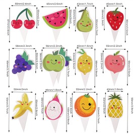 Honbay 36 Piezas De Papel para Cupcakes De Frutas Cumpleaños Sandía Limón Fresa Plátanos Piñas Naranjas Uvas Decoración para Tartas para Cumpleaños Bodas Fiestas Decoración De Verano (12 Estilo
