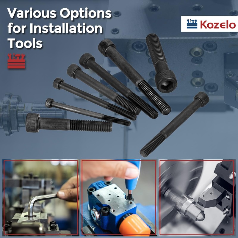 Kozelo 100pcs M3 Socket Head Cap Screws Bolts Nuts Assortment