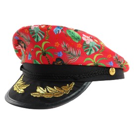 Hawaiian Red Sailor Hat - Red Hawaii Captain Cap - Perfect for Stag Dos Fancy Dress Summer Beach Party Wear Accessory - Pack of 1