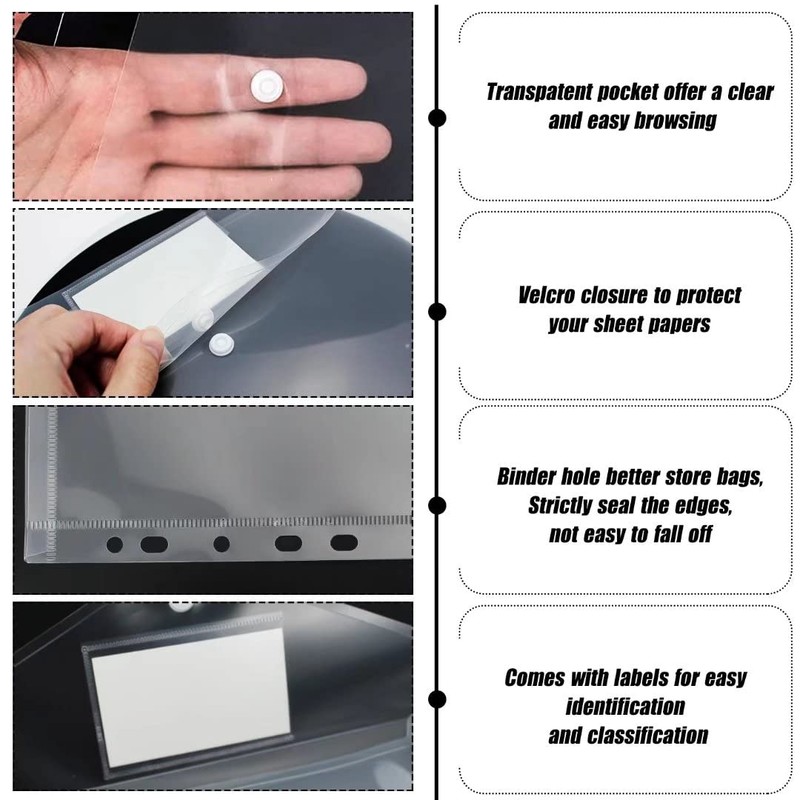 Document Wallet A4 Filing Transparent Wallet Document Folder with Press