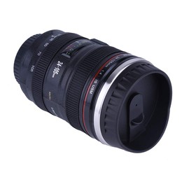 Taza de café con Lente de Cámara, Taza de Cámara de Fotógrafo Modelo de Lente Slr Ornamento Taza Termo de Acero Inoxidable Taza de Viaje a Prueba de Fugas de Acero Inoxidable (cinco generaciones (negro))