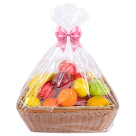Petutu 12 Packs Large Cellophane Bags, 24"x30" Clear Basket Bags for Baskets Cellophane Wrap for Gift 2 Mil Thick