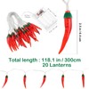 OSALADI LED Red Chili Pepper Lights,Red Pepper Light String,Battery Operated