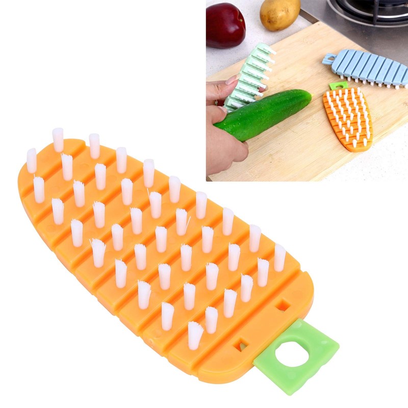 Vegetable Scrubber, Potato Scrubbing Brush Carrot Shape Hanging Vegetable Brush