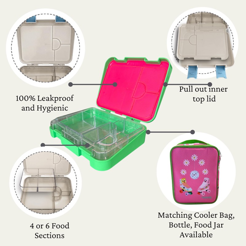My Family Kid-Friendly Easy Clean Bento Lunchbox - Leakproof, Durable,