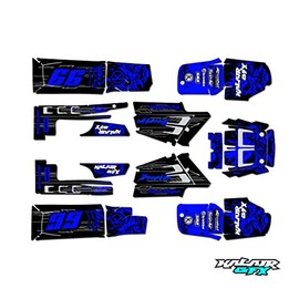 Kalair GFX Graphics Kit for Yamaha BANSHEE 350 NightCity Series Blue 16 Mil-ATV UTV Dirt bike stickers,Quad dirtbike racing decal automotive motocross accessories no plastics