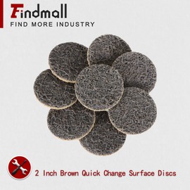 findmall 50Pcs 2 Inch Brown Quick Change Surface Prep Conditioning Discs, Coarse Grit for Cleaning, Finishing and Deburring on All Metals