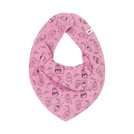 Pippi Babywear Girls' Triangular Bib with Motif, Oldrose Owls, Unit size