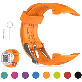 Adjustable Soft Silicone Replacement Wrist Watch Strap with Tool Pins Compatible for Garmin Forerunner 10 Forerunner 15 GPS Running Watch