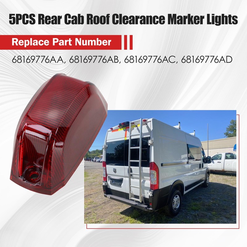 5PCS Rear Cab Roof Marker Lights for 2014-2023 RAM Promaster