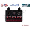 LLD_TK 6 Gang Red LED Waterproof Rocker Switch Panel Breakers