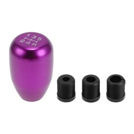 INFINAUTO Car Shift Knob, 6cm Universal for 5 Speed Manual Transmission Vehicle Gear Shifter Knob with 3 Adapter Aluminum Alloy Purple, 1 Set