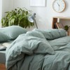 Green Duvet Cover, 100% Yarn Dyed Washed Cotton 3 Pieces