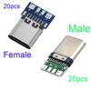 RUNCCI-YUN Micro USB C Male Socket Soldering, 24 Pins USB