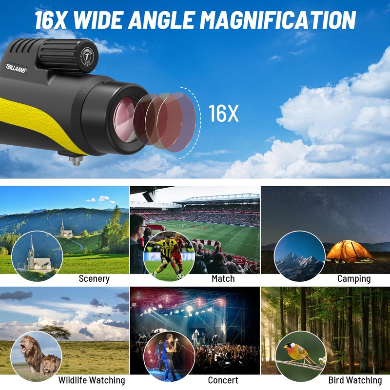 Monocular Telescope, Monoculars for Adults High Powered with BAK-4 Prism,FMC