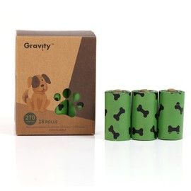 Dog Poo Bags, 100% Leak- Proof and Extra Thick Waste Bag Refill Rolls For Dogs, Lavender Scented, Ecofriendly bags, biodegradable dog poop bags, 270 Count : GREEN Colour Bags