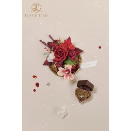 TINGE TIME Single Pocket Boutonniere for Man Groom, Best Man Boutonniere for Wedding Ceremony Anniversary, Formal Dinner Party and Rustic Spring Wedding Marriage(Burgundy)