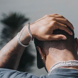 Cuban Link Bracelet for Men Stainless Steel Link Curb Chain Bracelet 5mm Wide 7.5Inch