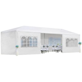 10x30 Party Tent, Outdoor Wedding Tents with 8 Removable Sidewalls, Gazebo Shelter for Parties Patio, Outside Waterproof Canopy Tents, Party Wedding BBQ Events (10x30FT with 8 Removable Sidewalls)