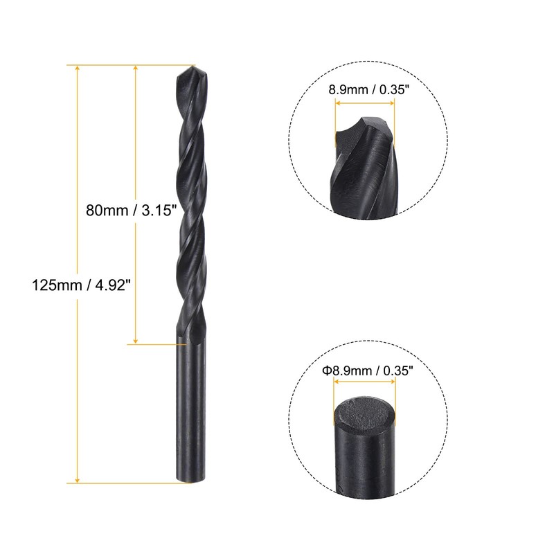 sourcing map 6542 High-Speed Steel Spiral Drill Bit Full Base