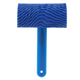 HAOHIZE Wood Grain Tool, Blue Wood Graining Tool Wood Grain Painting Tool for Wood Look Paint Paint Brush Comb Rubber Wood Grain Effect Paint Roller with Handle DIY Wall Decoration Tool