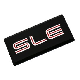 SSDD 1pcs SLE Side Cab Emblem NamePlate Badge Logo Replacement for GMC Suburban Sierra Yukon Savanna (Chrome/Red) (CH-SLE)