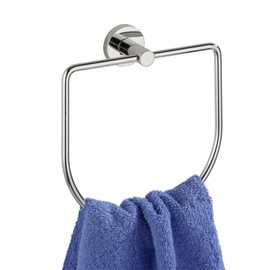Wenko 17805100 PowerLoc towel ring Elegance fixing without drilling, Metal Zinc diecasting , 16.5 x 18 x 5 cm, Chrome