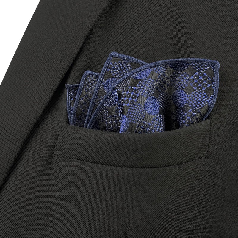 [S&W SHLAX & WING] Men's Tie Set Black Dark Blue