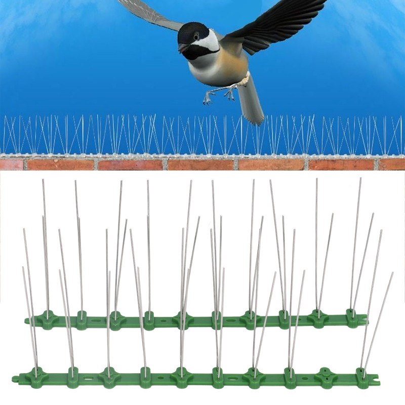 12Pcs Stainless Steel Bird Deterrent Spikes 25cm Anti Cat Crawling