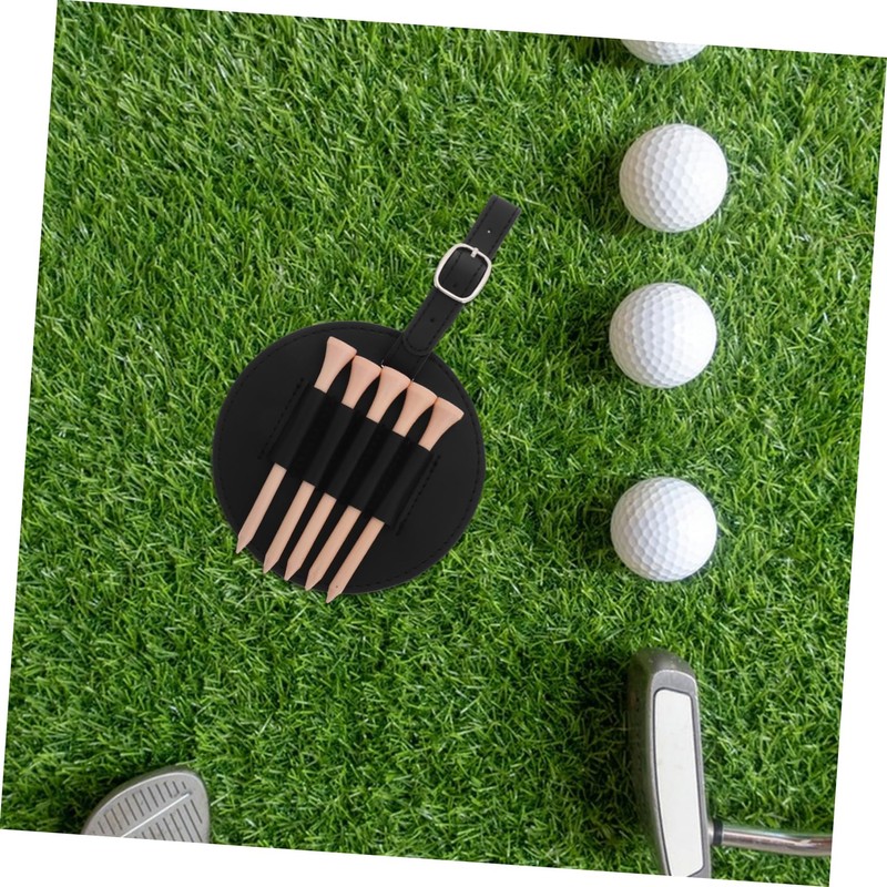 BIUDECO Elegant Pu Leather Golf Tee Holder Bag Storage Case