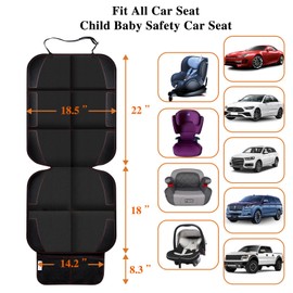 Gowhalle Car Seat Protector With Non-Slip Rubber Padded Backing, Waterproof Thickest Padding for Child Seats, No Imprint Under Baby Seat (Red-1pcs)
