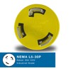 Conntek 30126 L5-30P to 5-15/20R Plug Adapter, Yellow, 1 Pack