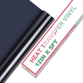 HTVRONT HTV Vinyl Rolls Heat Transfer Vinyl - 12" x 5ft Black HTV Vinyl for Shirts, Iron on Vinyl for All Cutter Machine - Easy to Cut & Weed for Heat Vinyl Design (Black)