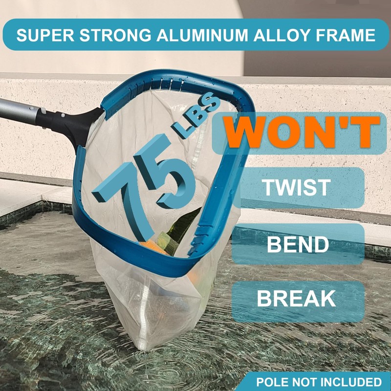 POOLWHALE Pool Net - Professional 20" Swimming Pool Leaf Skimmer