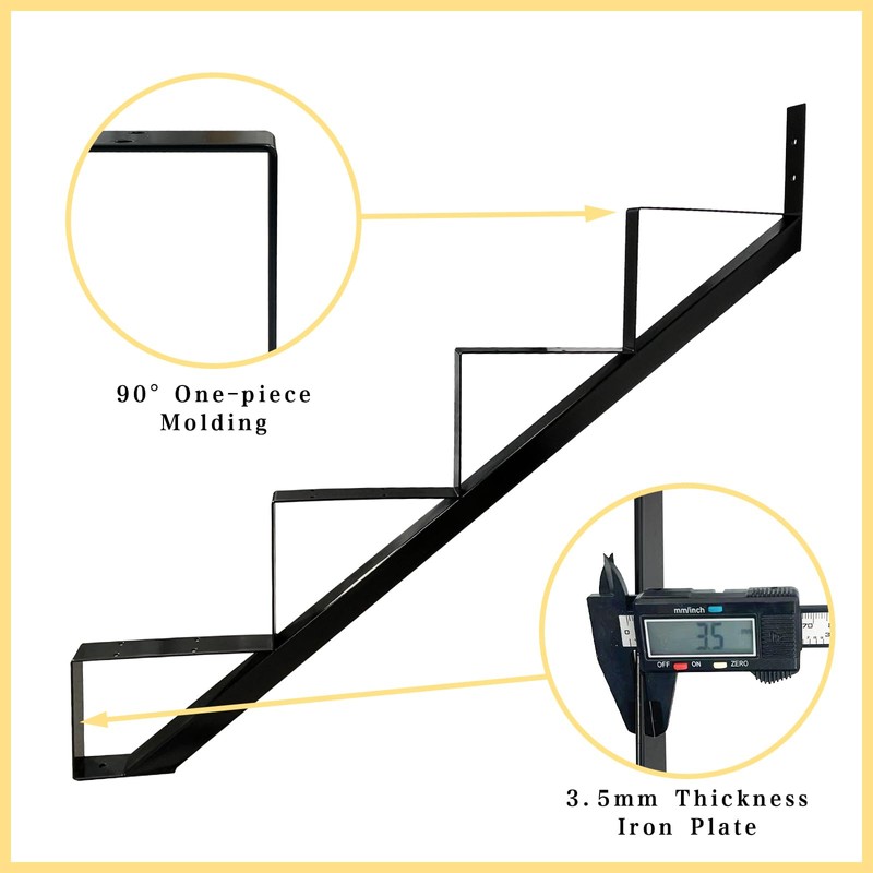 2 Packs Metal Stair Step Stringers, 4 Step Steel Riser