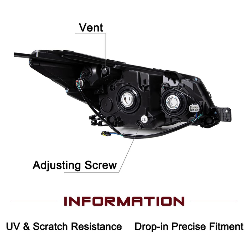 JSBOYAT Halogen Headlight Assembly Replacement for 2014-2016 Subaru Forester Headlamp