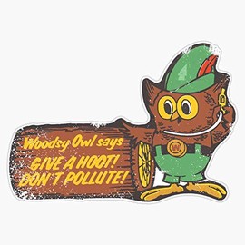 Woodsy Owl Bumper Sticker Window Vinyl Decal 5"