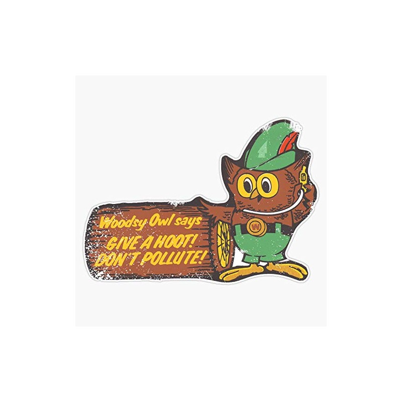 Woodsy Owl Bumper Sticker Window Vinyl Decal 5"