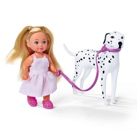 Simba 105733605 Steffi Love Cute Walk with Two Dalmatians with Scooter for Evi, 12 cm and 29 cm Toy Dolls, from 3 Years