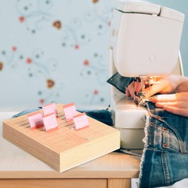 Thread and Bobbin Organizer,10 Long Slots 3 Compartments Wooden Bobbin Rack - Sewing Thread Organizer, Multi-Functional Thread Winding Board for Embroidery Enthusiasts