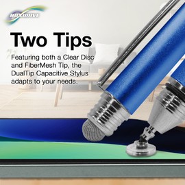 BoxWave Stylus Pen Compatible with Skylight Calendar (15 inch) - DualTip Capacitive Stylus, Fiber Tip Disc Tip Capacitive Stylus Pen - Lunar Blue