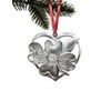 Handmade Dogwood Flower Heart Holiday Ornament Pewter