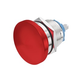 STARELO 19mm Momentary Push Button Switch Mushroom Head,Stainless Steel Metal IP65 Waterproof 2Pin SPST 1NO 5A 250V AC 12V 24V 36V DC 0.74'' Mouting Domed Screw Terminal （Red).