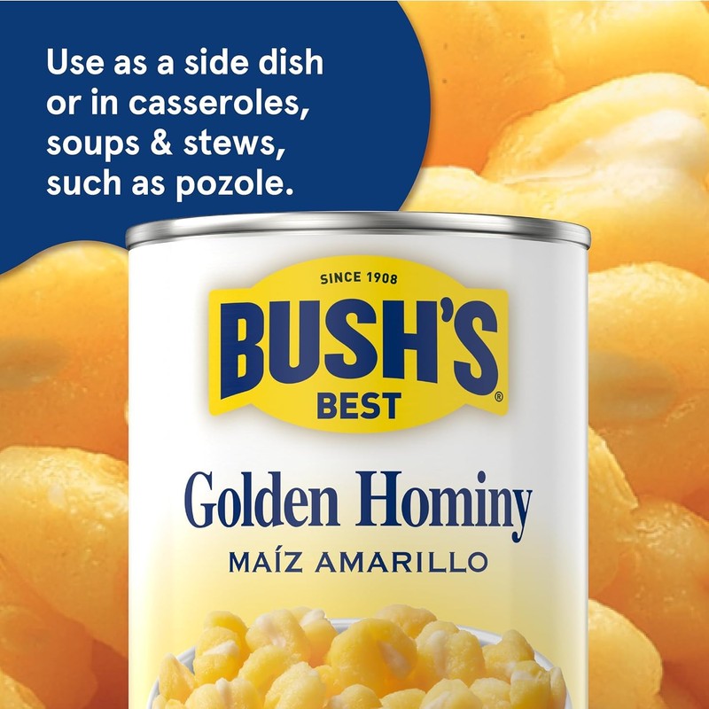 Bush's Best Baked Beans, Golden Hominy, 15.5 Oz (Pack of