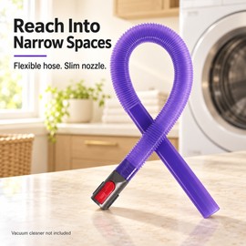 Flexible Dryer Lint Cleaning Hose for Dyson V7 V8 V10 V11 V12 V15 – Vacuum Attachment for Narrow Dryer Spaces