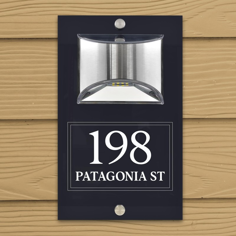 Custom Signs Solar Illuminated Modern Anthracite House Number Sign 24cm