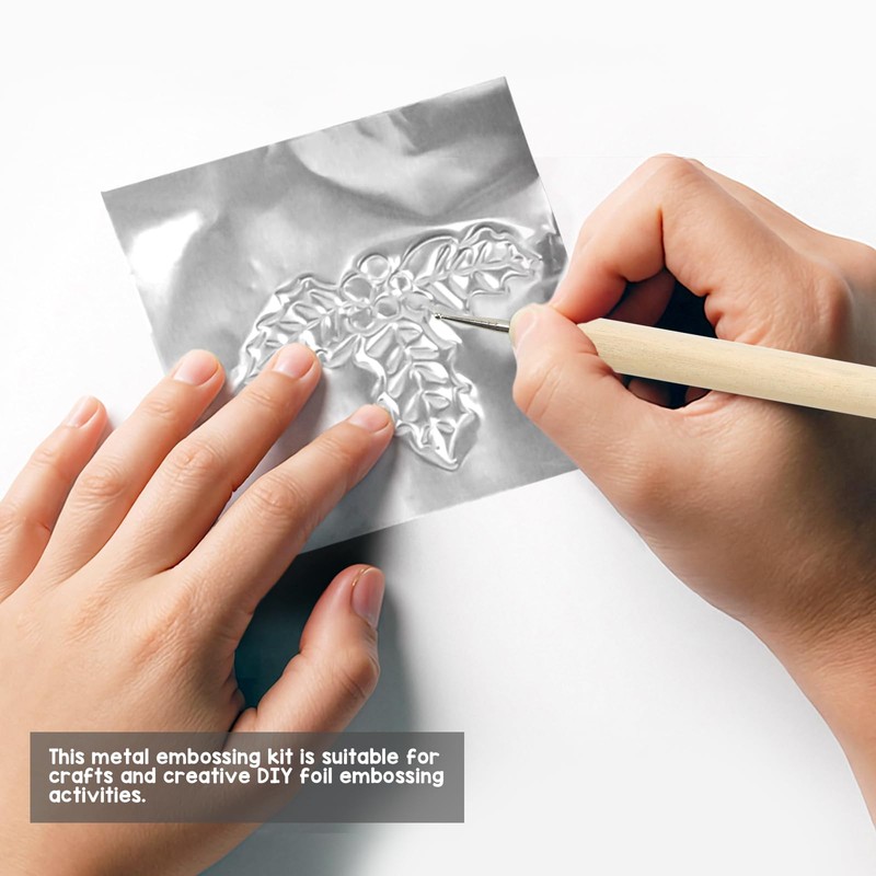 15 Pcs Silver Aluminum Leaf Sheets, Embossing Foil for Craft