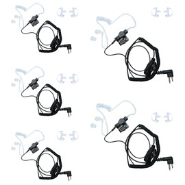 BVMAG Acoustic Covert Tube Headset Earpiece with PTT Mic Compatible with Motorola CP200 CP200D CP185 CLS1110 CLS1410 BPR40 DTR410 PR400 RMU2040 Walkie Talkie Two Way Radio 5Pack